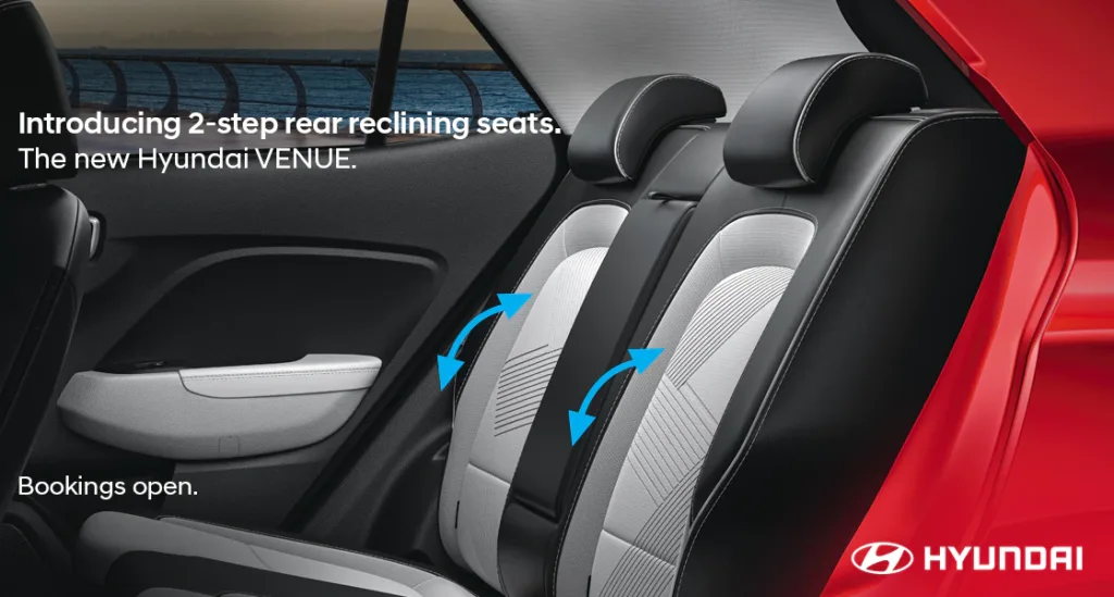 2022 Hyundai Venue rear seat comfort