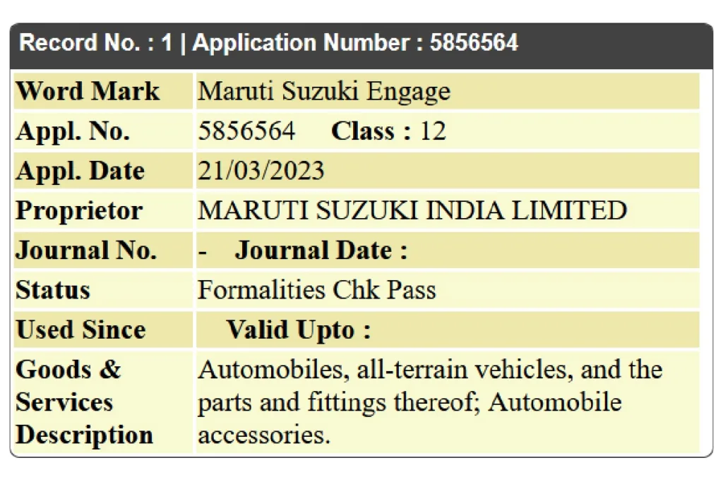 Maruti Suzuki Engage
