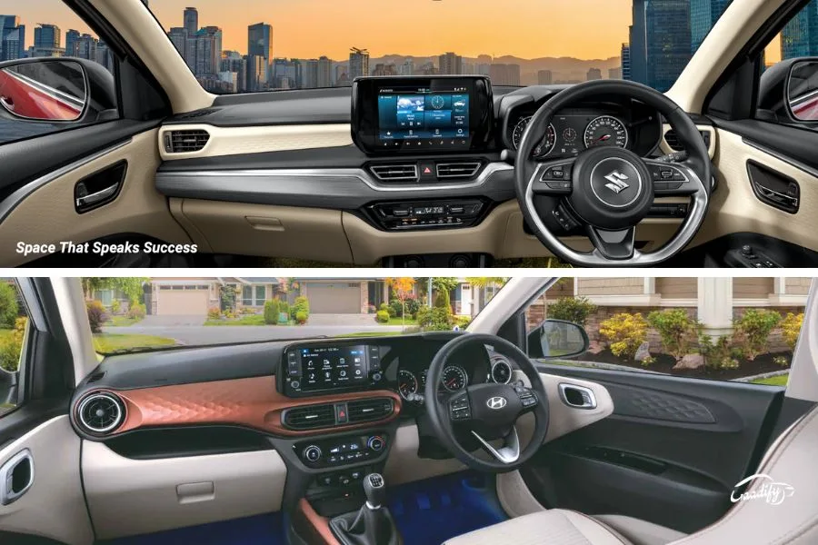 Maruti Dzire Vs Hyundai Aura: interior and features