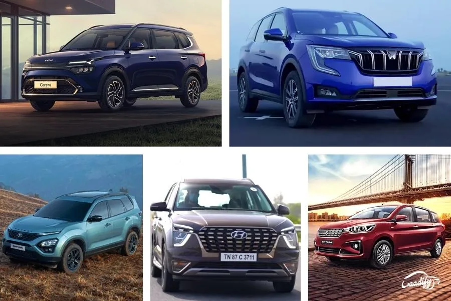 Kia Carens Vs Maruti XL6 Vs Maruti Ertiga Vs Tata Safari Vs Mahindra XUV700 Vs MG Hector Plus