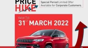 Jeep Compass Prices To Go Up From April 1