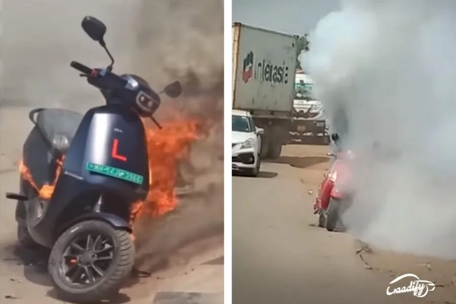 EV battery fire incident