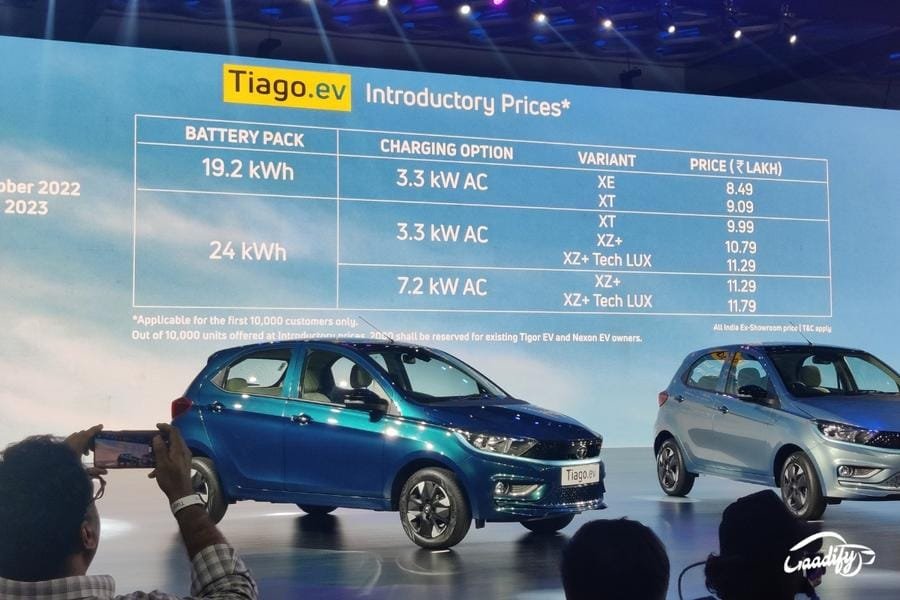 Tata Tiago EV – India’s Most Affordable Electric Car Launched At Rs 8.49 Lakh