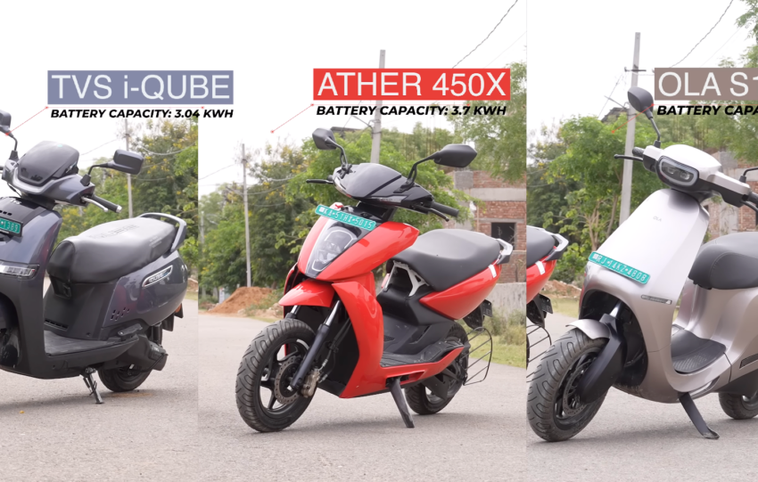 Ola S Pro vs TVS iQube vs Ather 450X range test