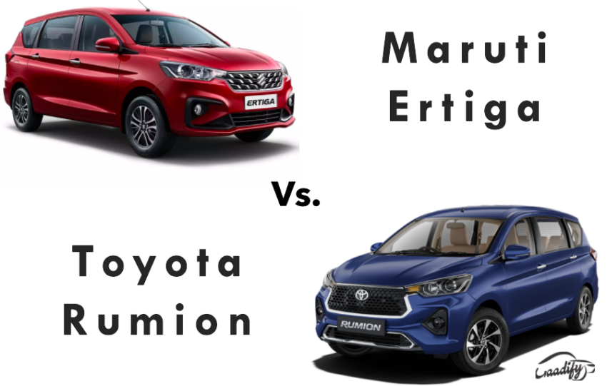 Maruti Ertiga vs Toyota Rumion price