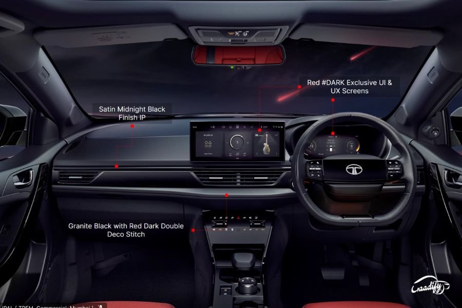 tata nexon ev red dark edition interior