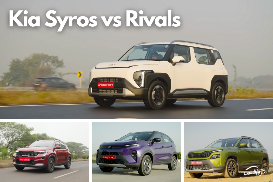 Kia Syros vs Tata Nexon vs Kia Sonet vs Hyundai Venue vs Mahindra XUV 3XO vs Maruti Brezza vs Kia Kylaq