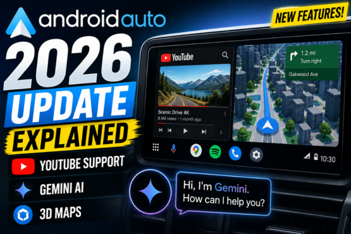 New Android Auto 2026 Update Explained: YouTube Support, Gemini AI & 3D ...